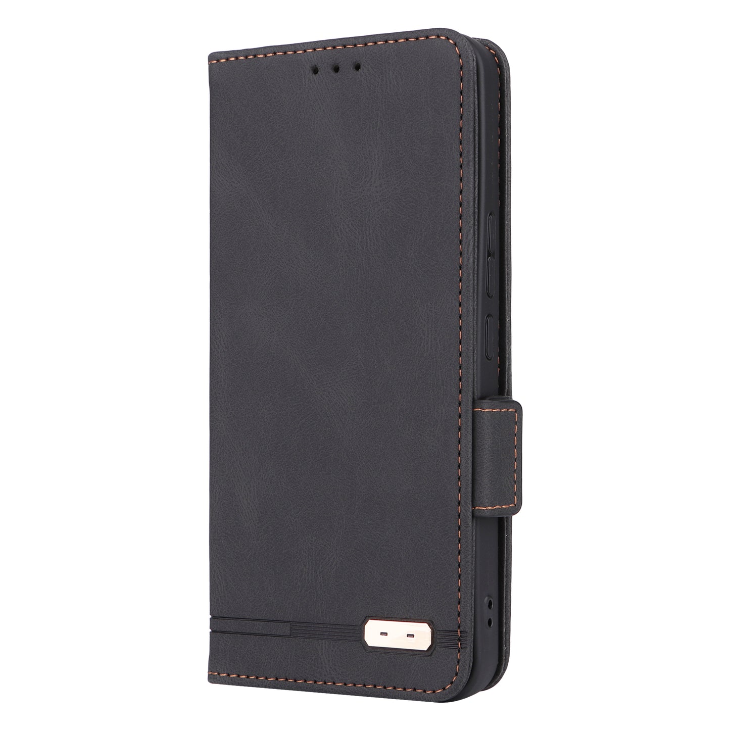 For ZTE Libero 5G III Hardware Decor Dual Magnetic Clasp Anti-fall Phone Cover Wallet Stand Anti-scratch PU Leather Phone Case