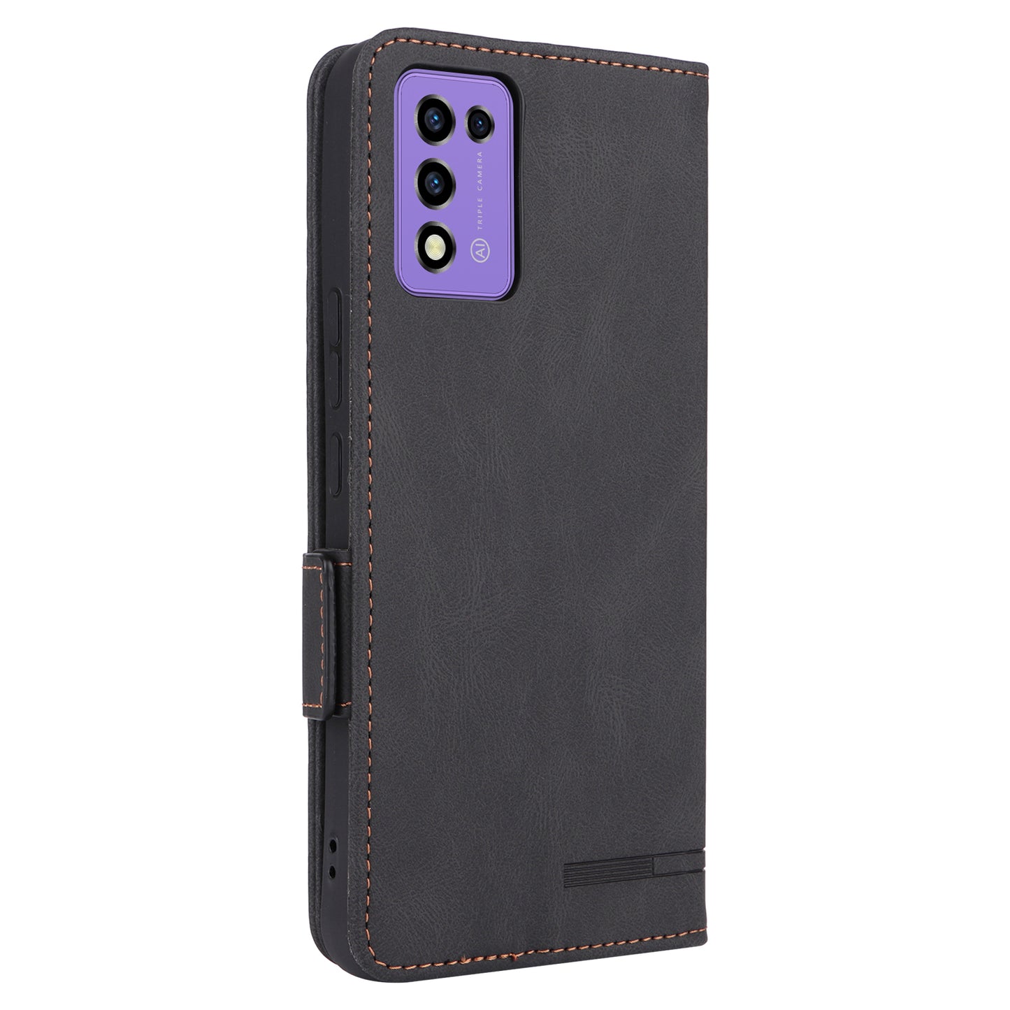 For ZTE Libero 5G III Hardware Decor Dual Magnetic Clasp Anti-fall Phone Cover Wallet Stand Anti-scratch PU Leather Phone Case