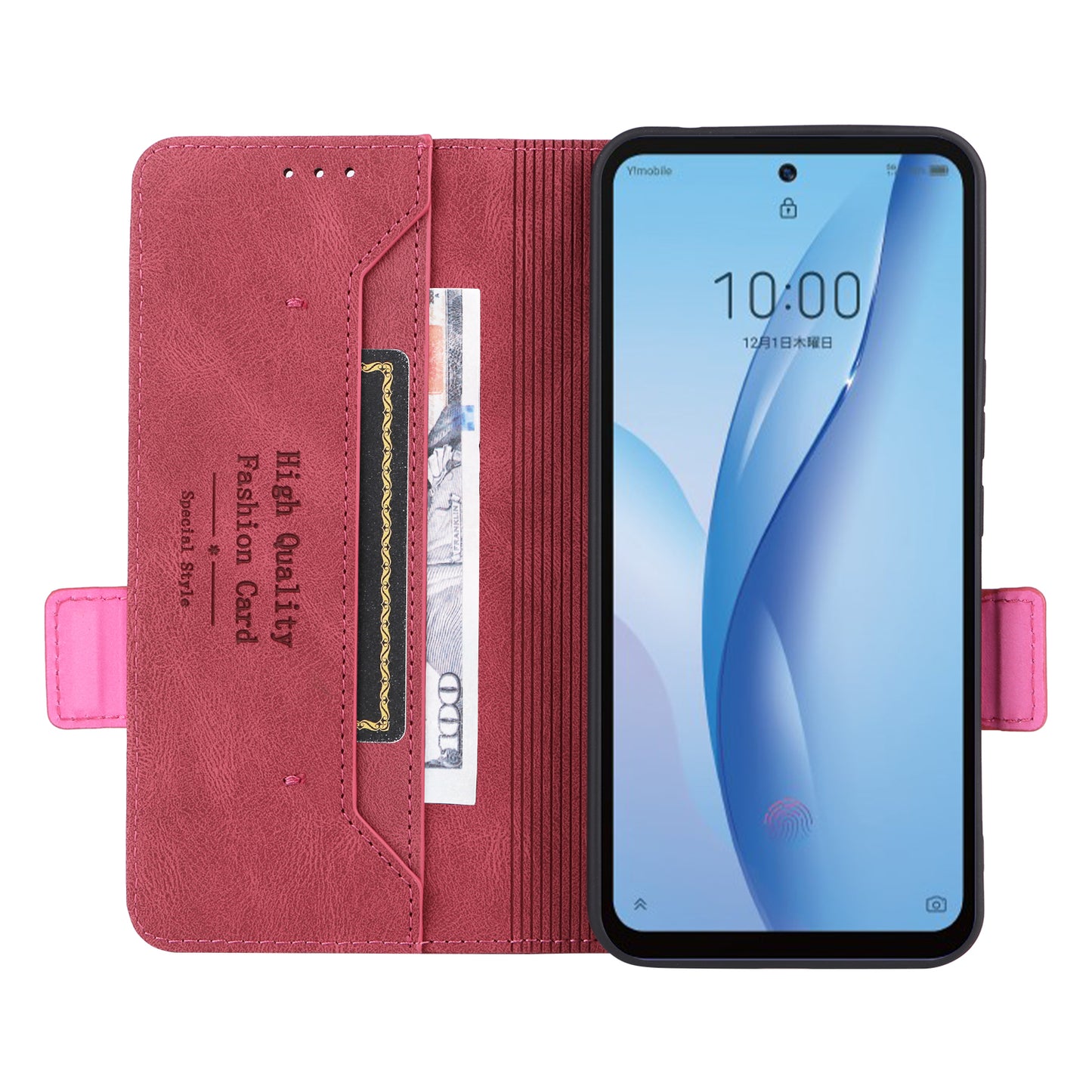 For ZTE Libero 5G III Hardware Decor Dual Magnetic Clasp Anti-fall Phone Cover Wallet Stand Anti-scratch PU Leather Phone Case