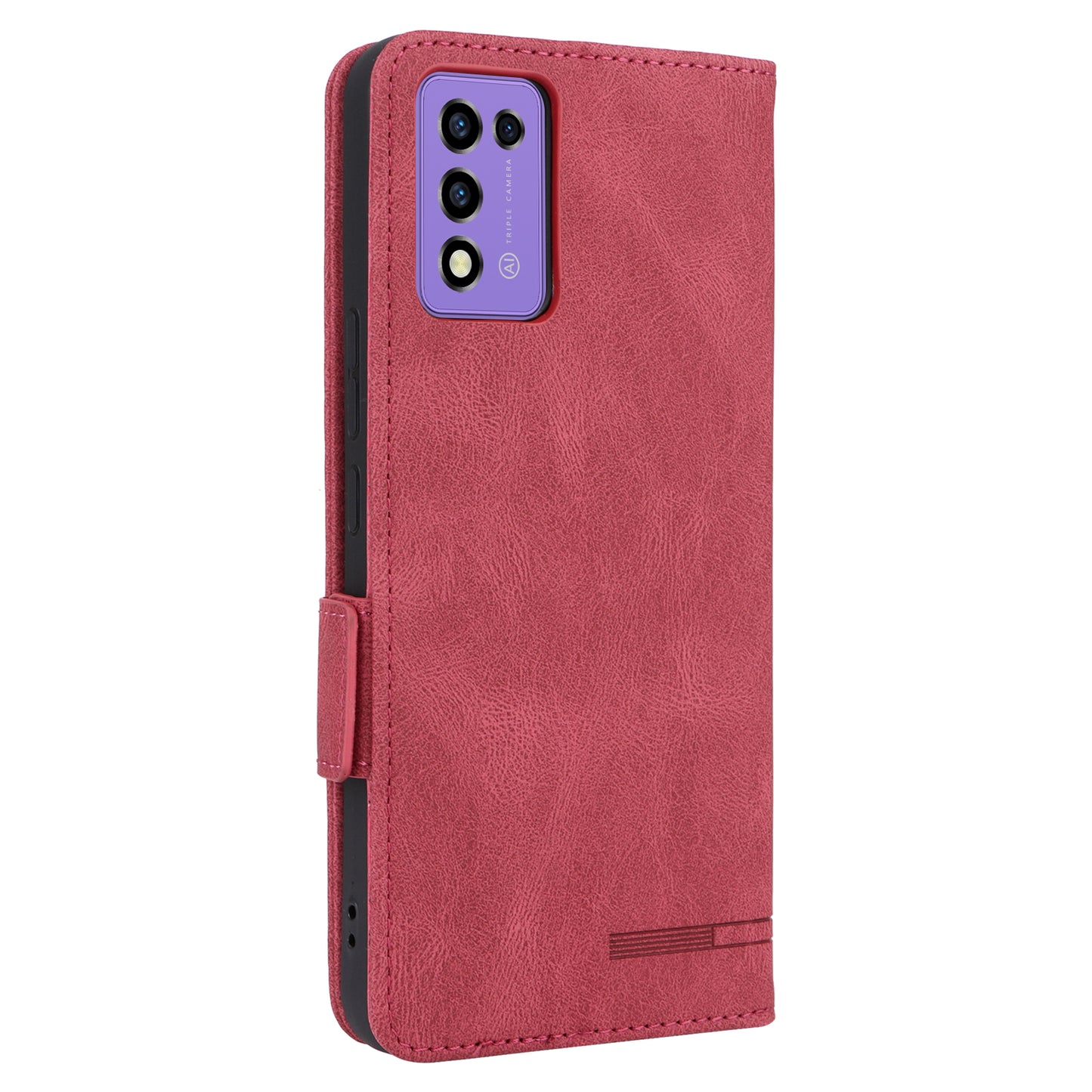 For ZTE Libero 5G III Hardware Decor Dual Magnetic Clasp Anti-fall Phone Cover Wallet Stand Anti-scratch PU Leather Phone Case