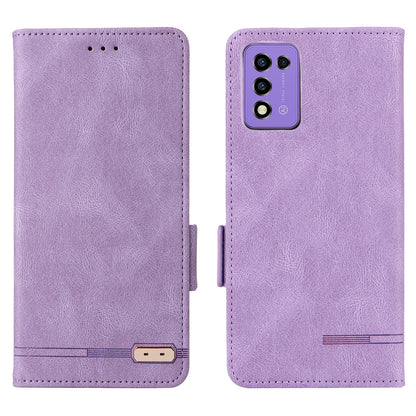 For ZTE Libero 5G III Hardware Decor Dual Magnetic Clasp Anti-fall Phone Cover Wallet Stand Anti-scratch PU Leather Phone Case