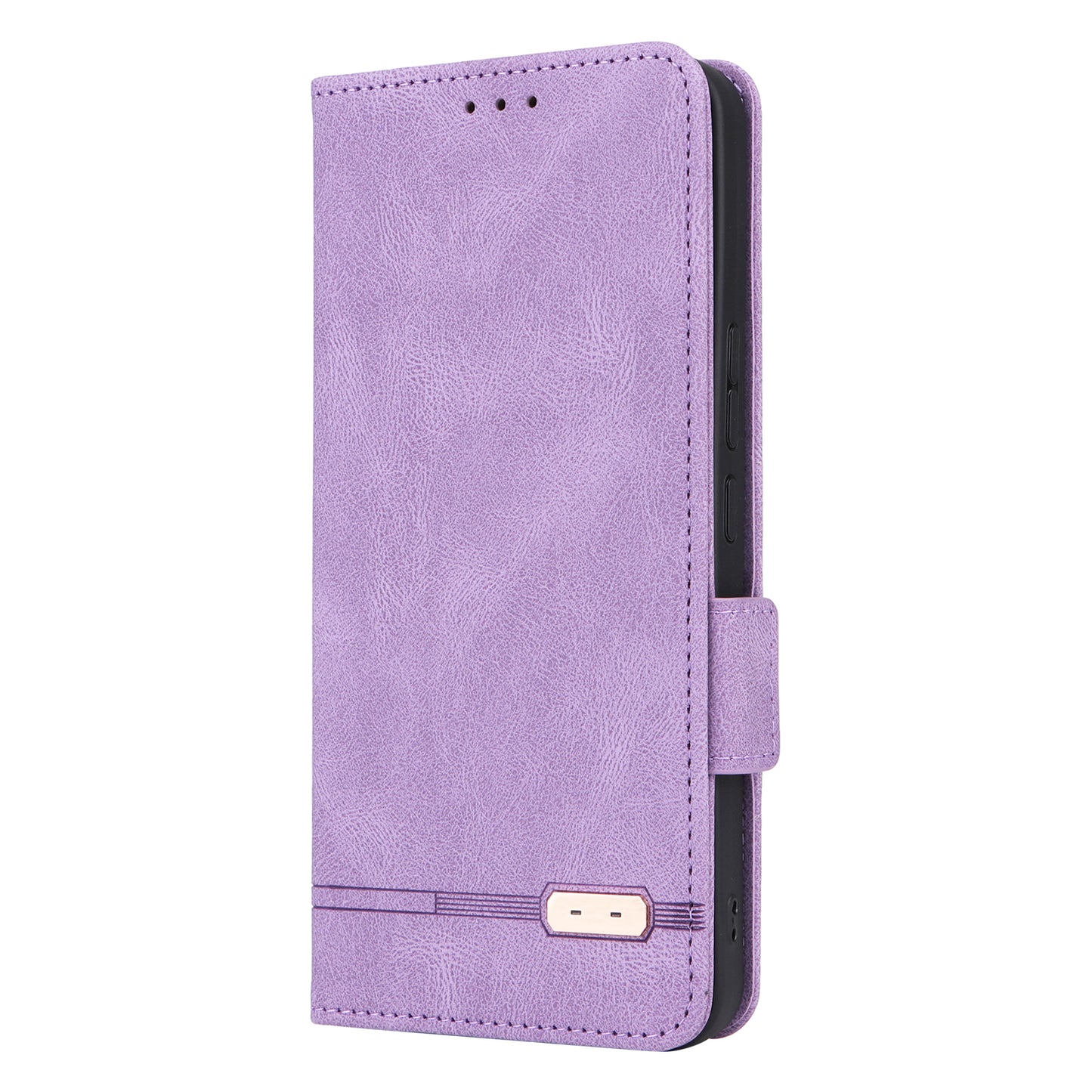 For ZTE Libero 5G III Hardware Decor Dual Magnetic Clasp Anti-fall Phone Cover Wallet Stand Anti-scratch PU Leather Phone Case