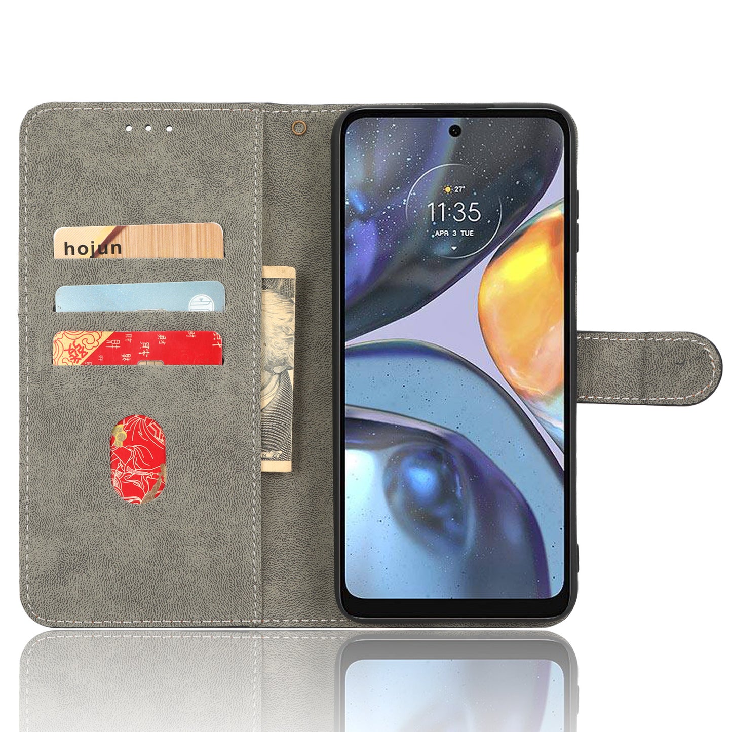 For Motorola Moto G22 / Moto E32s 4G / Moto E22s 4G / Moto E32 (India) 4G Anti-fall Phone Case RFID Blocking Magnetic PU Leather Phone Cover with Wallet Stand