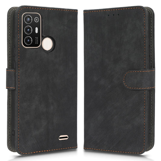 PU Leather Phone Cover For ZTE Blade A52, Flip Wallet Stand RFID Blocking Mobile Phone Case