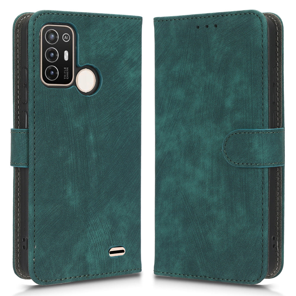 PU Leather Phone Cover For ZTE Blade A52, Flip Wallet Stand RFID Blocking Mobile Phone Case