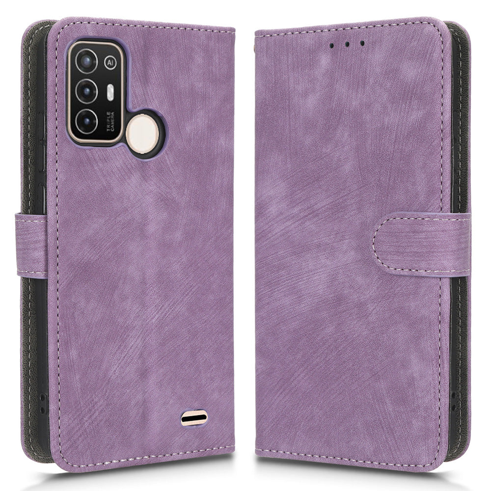 PU Leather Phone Cover For ZTE Blade A52, Flip Wallet Stand RFID Blocking Mobile Phone Case