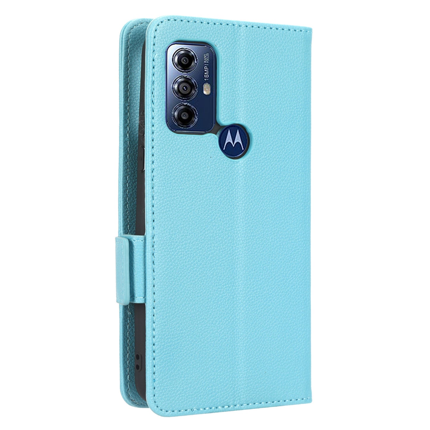 For Motorola Moto G Play (2023) 4G Dual Magnetic Clasp PU Leather Anti-fall Phone Case Litchi Texture Protective Phone Wallet Stand Cover