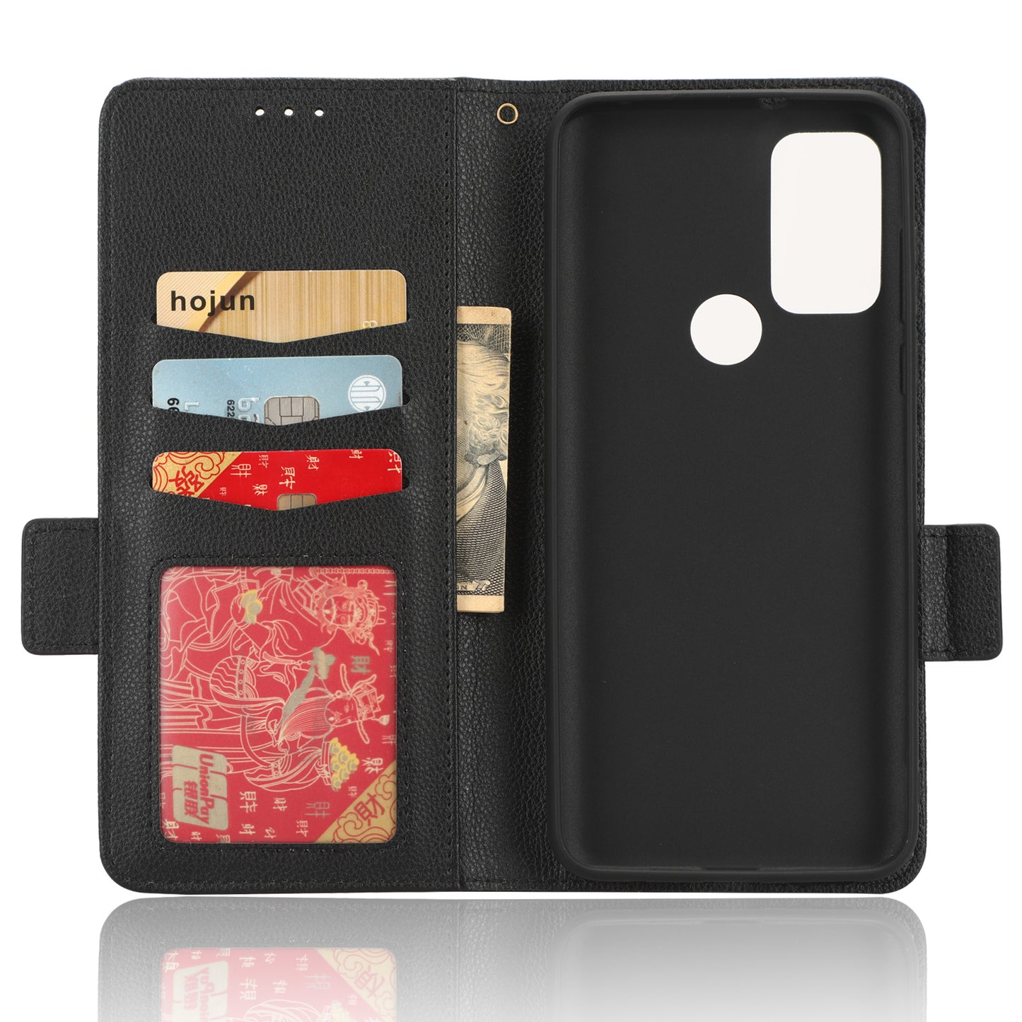 For Motorola Moto G Play (2023) 4G Dual Magnetic Clasp PU Leather Anti-fall Phone Case Litchi Texture Protective Phone Wallet Stand Cover