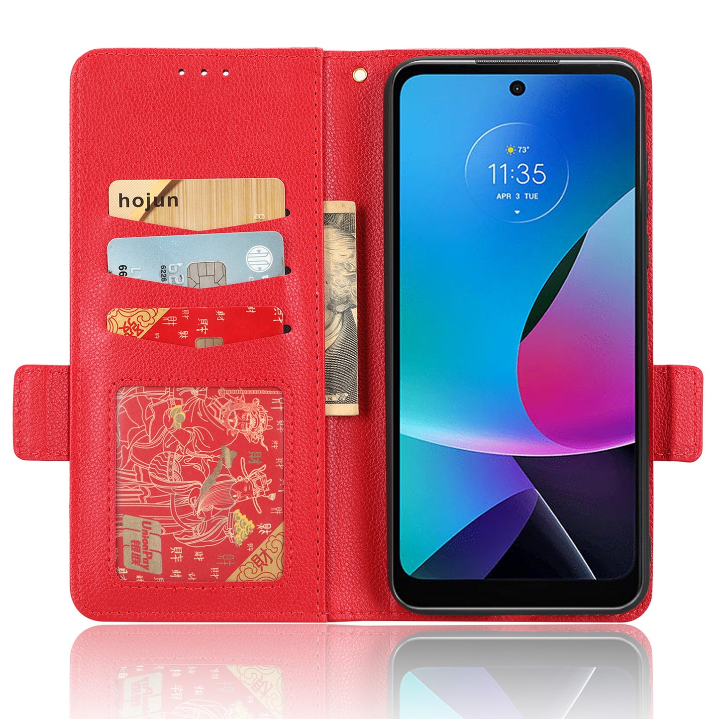 For Motorola Moto G Play (2023) 4G Dual Magnetic Clasp PU Leather Anti-fall Phone Case Litchi Texture Protective Phone Wallet Stand Cover