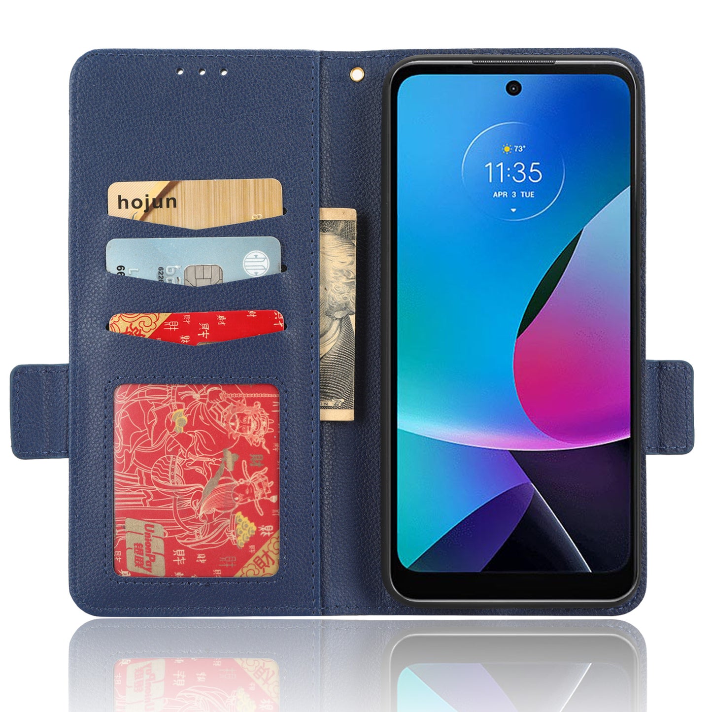 For Motorola Moto G Play (2023) 4G Dual Magnetic Clasp PU Leather Anti-fall Phone Case Litchi Texture Protective Phone Wallet Stand Cover