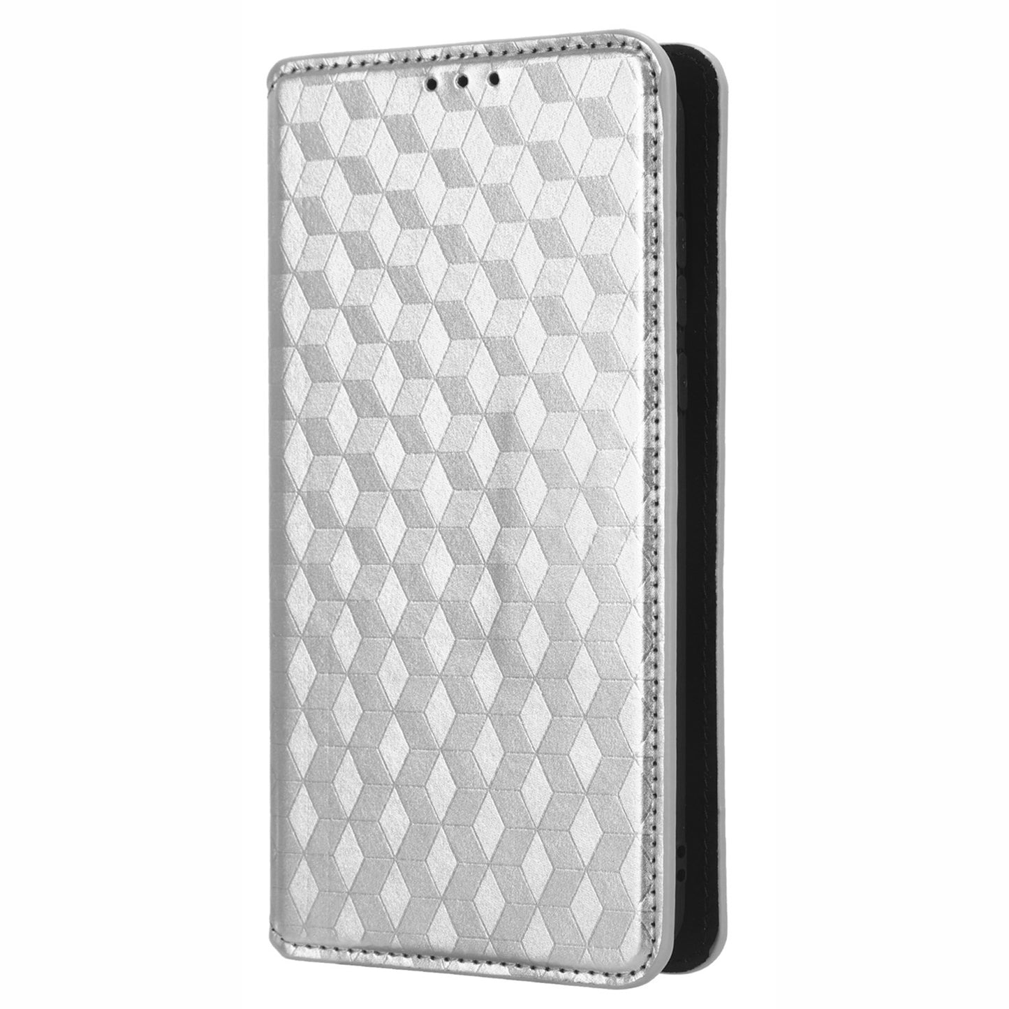 PU Leather Protective Phone Case For Motorola Moto G Play (2023) 4G, Rhombus Pattern Imprinted Magnetic Auto-absorbed Stand Wallet Folio Flip Phone Cover