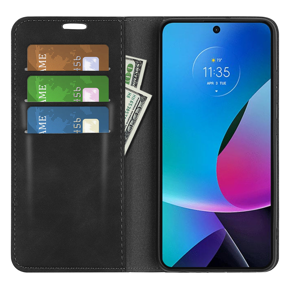 For Motorola Moto G Play (2023) 4G Skin-touch Feeling PU Leather Flip Cover Magnetic Auto-absorbed Stand Wallet Phone Case