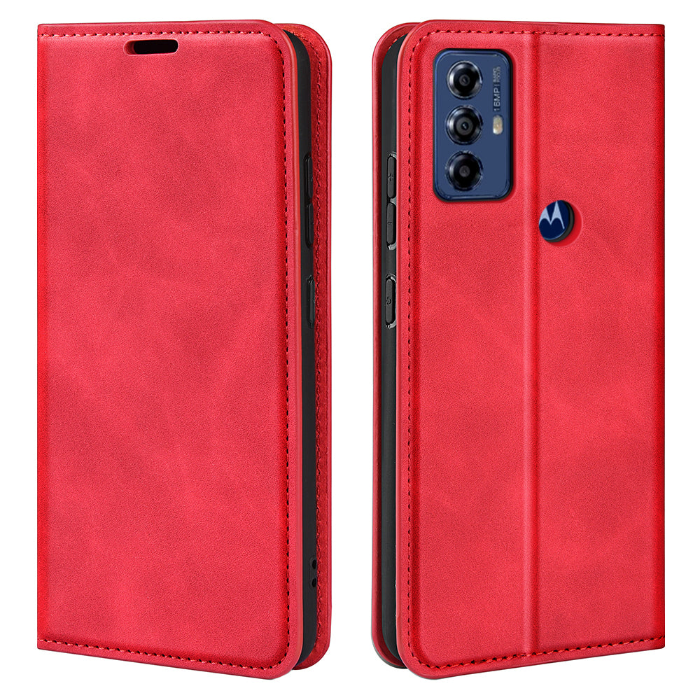 For Motorola Moto G Play (2023) 4G Skin-touch Feeling PU Leather Flip Cover Magnetic Auto-absorbed Stand Wallet Phone Case