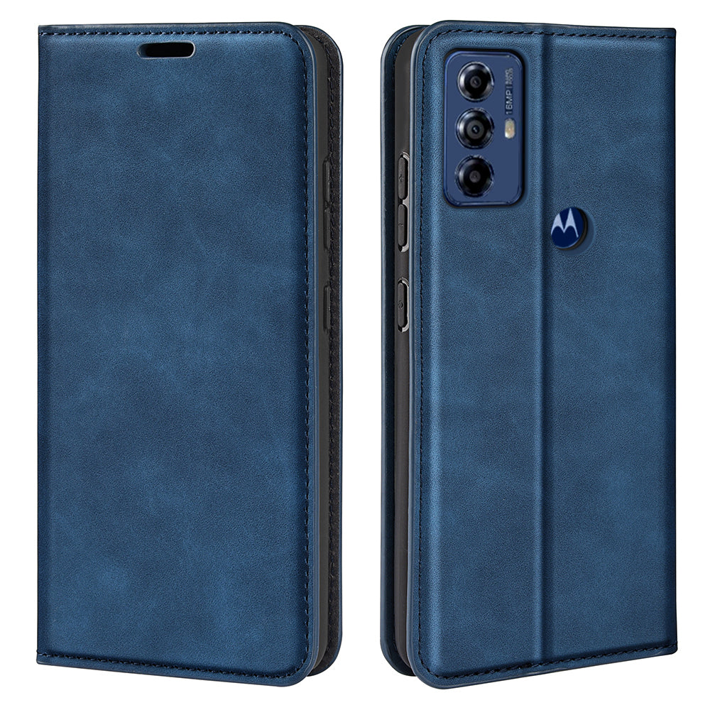 For Motorola Moto G Play (2023) 4G Skin-touch Feeling PU Leather Flip Cover Magnetic Auto-absorbed Stand Wallet Phone Case