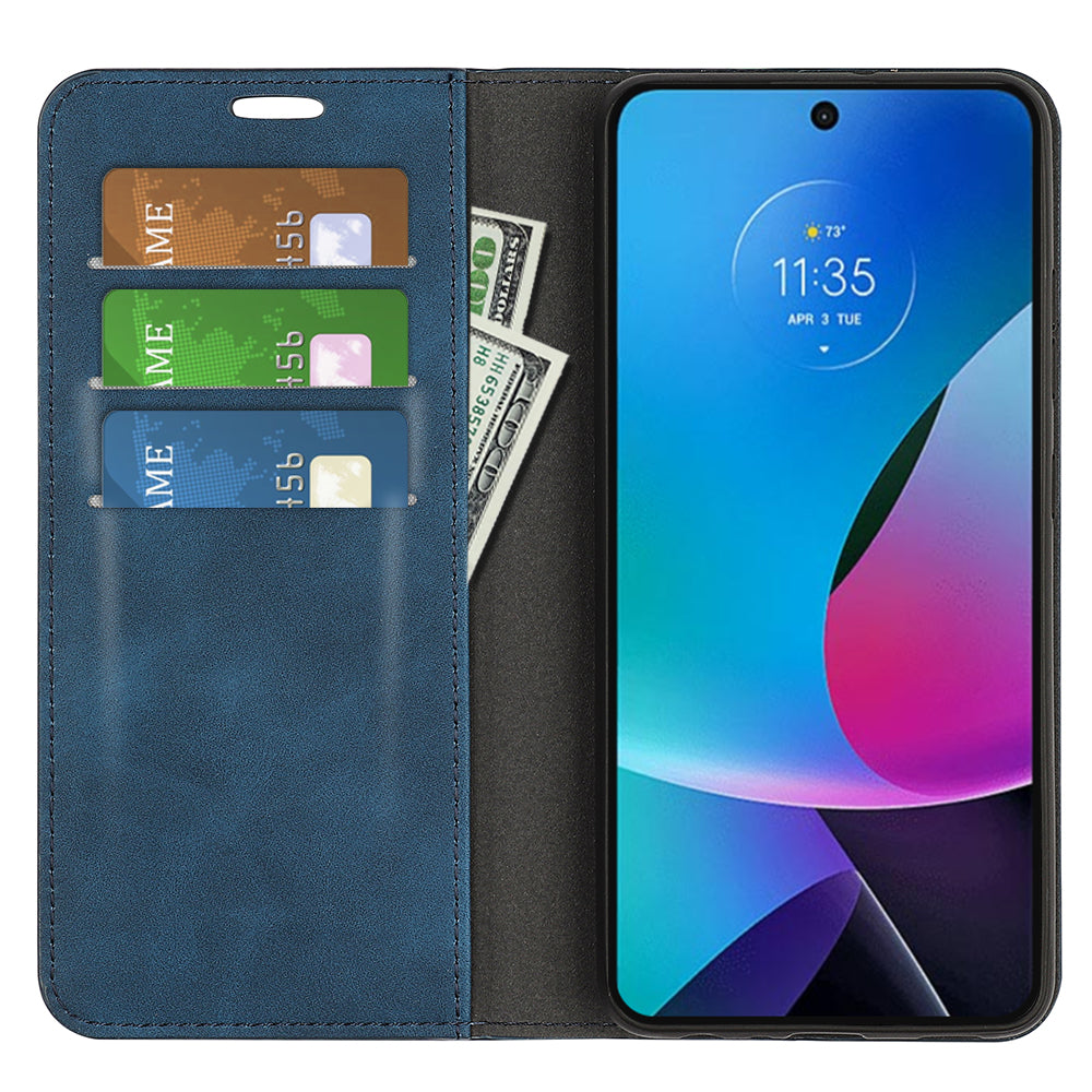 For Motorola Moto G Play (2023) 4G Skin-touch Feeling PU Leather Flip Cover Magnetic Auto-absorbed Stand Wallet Phone Case