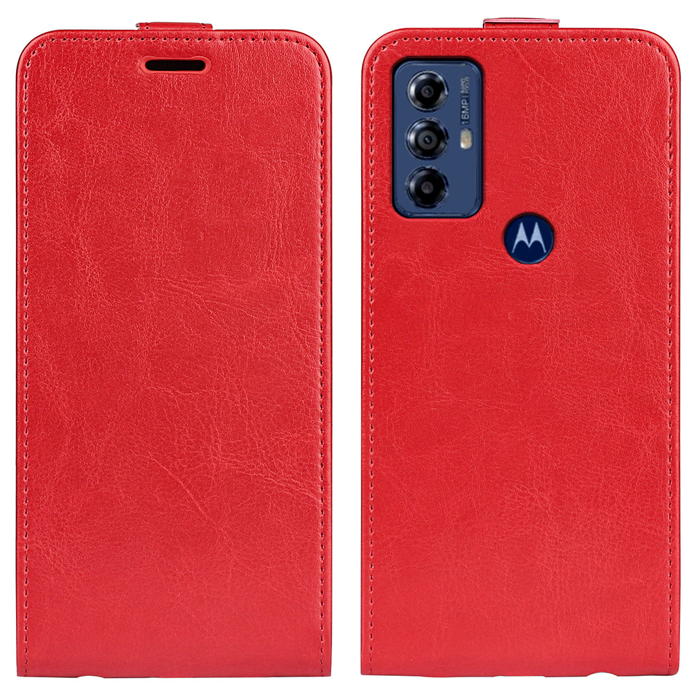 For Motorola Moto G Play (2023) 4G Vertical Flip Card Slot Case Crazy Horse Texture PU Leather Dual Magnetic Clasp Phone Cover