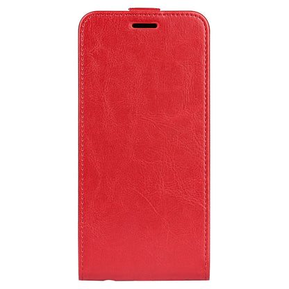 For Motorola Moto G Play (2023) 4G Vertical Flip Card Slot Case Crazy Horse Texture PU Leather Dual Magnetic Clasp Phone Cover