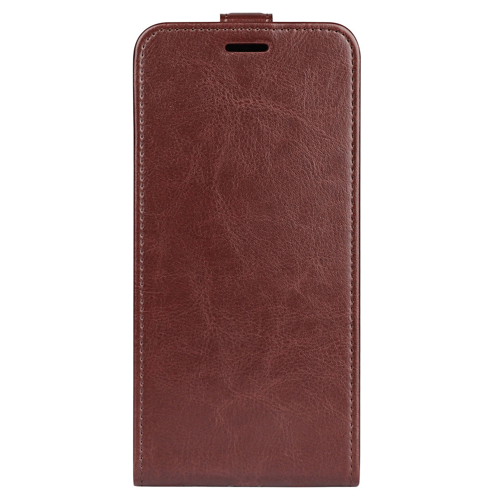 For Motorola Moto G Play (2023) 4G Vertical Flip Card Slot Case Crazy Horse Texture PU Leather Dual Magnetic Clasp Phone Cover