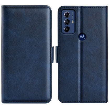 For Motorola Moto G Play (2023) 4G Calf Texture Phone Case PU Leather Dual Magnetic Clasp Foldable Stand Wallet Cell Phone Cover