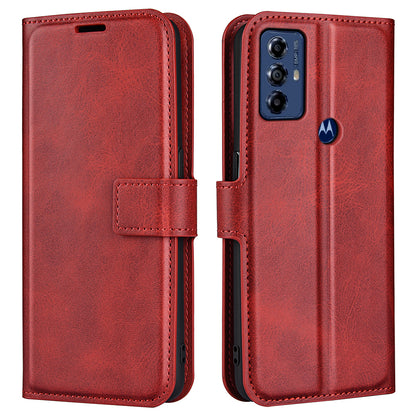 For Motorola Moto G Play (2023) 4G Calf Texture PU Leather Wallet Case Square Magnetic Clasp Stand Flip Phone Cover