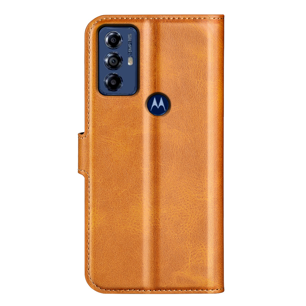 For Motorola Moto G Play (2023) 4G Calf Texture PU Leather Wallet Case Square Magnetic Clasp Stand Flip Phone Cover