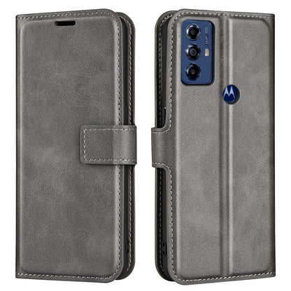 For Motorola Moto G Play (2023) 4G Calf Texture PU Leather Wallet Case Square Magnetic Clasp Stand Flip Phone Cover