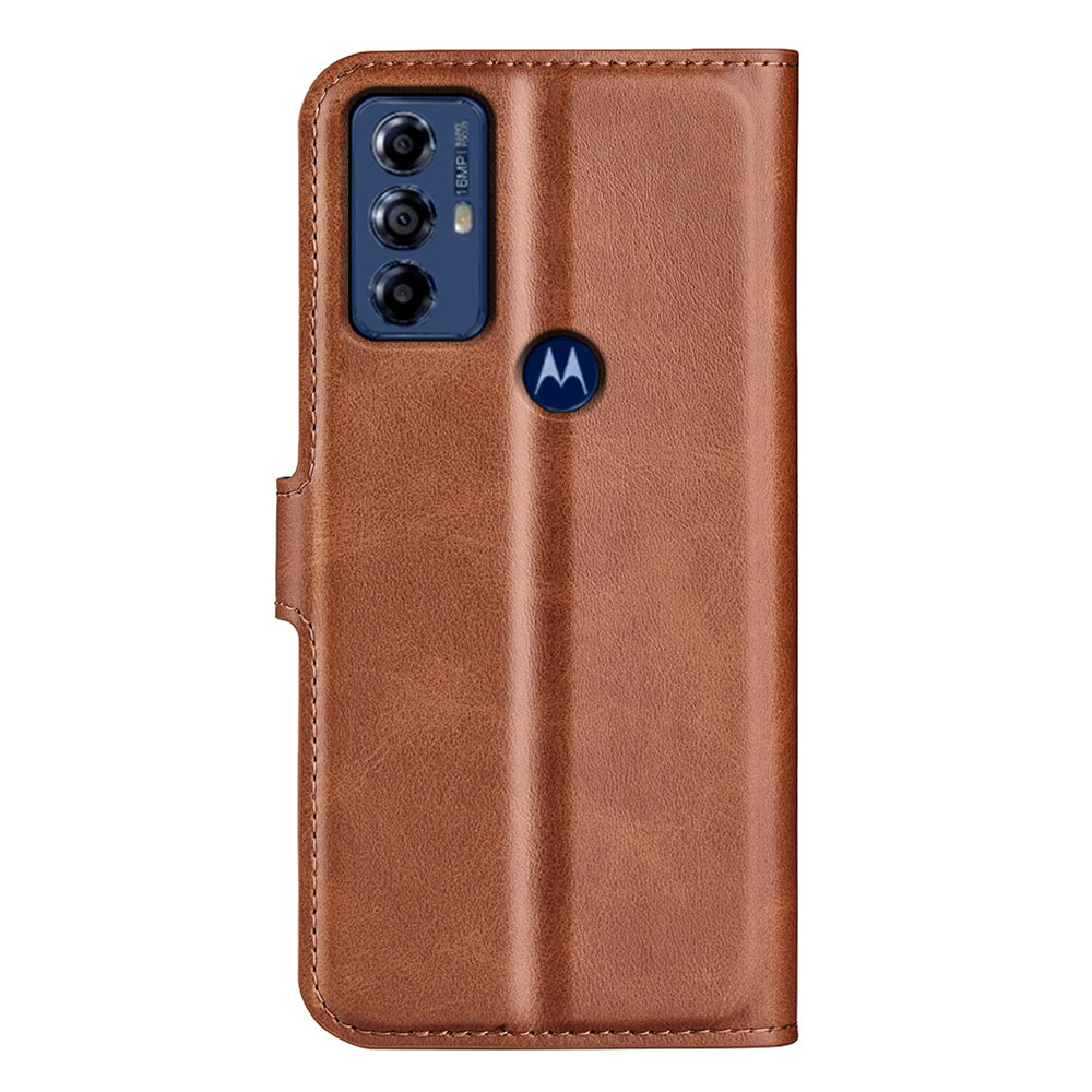 For Motorola Moto G Play (2023) 4G Calf Texture PU Leather Wallet Case Square Magnetic Clasp Stand Flip Phone Cover