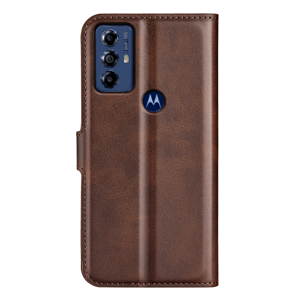 For Motorola Moto G Play (2023) 4G Calf Texture PU Leather Wallet Case Square Magnetic Clasp Stand Flip Phone Cover