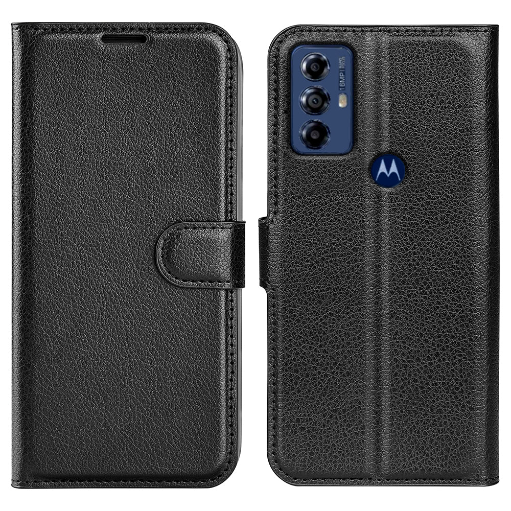 For Motorola Moto G Play (2023) 4G Wallet Cell Phone Cover Litchi Texture PU Leather Stand Full Protection Flip Anti-scratch Phone Case