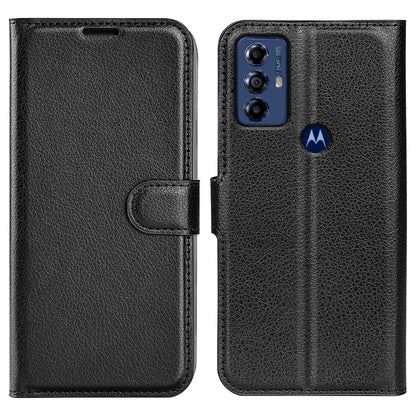 For Motorola Moto G Play (2023) 4G Wallet Cell Phone Cover Litchi Texture PU Leather Stand Full Protection Flip Anti-scratch Phone Case