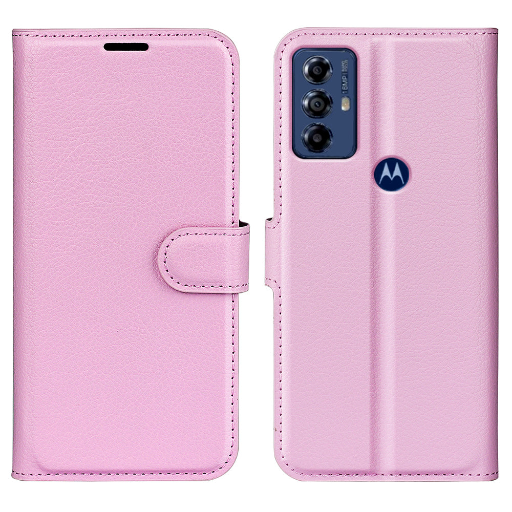 For Motorola Moto G Play (2023) 4G Wallet Cell Phone Cover Litchi Texture PU Leather Stand Full Protection Flip Anti-scratch Phone Case