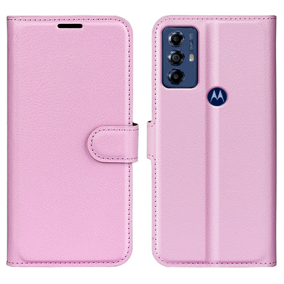 For Motorola Moto G Play (2023) 4G Wallet Cell Phone Cover Litchi Texture PU Leather Stand Full Protection Flip Anti-scratch Phone Case