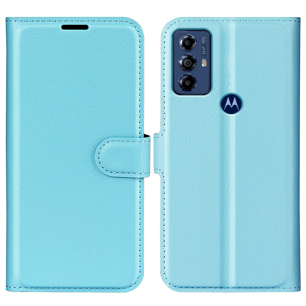 For Motorola Moto G Play (2023) 4G Wallet Cell Phone Cover Litchi Texture PU Leather Stand Full Protection Flip Anti-scratch Phone Case