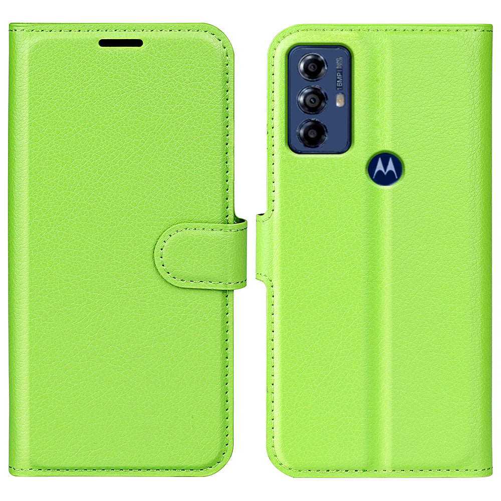 For Motorola Moto G Play (2023) 4G Wallet Cell Phone Cover Litchi Texture PU Leather Stand Full Protection Flip Anti-scratch Phone Case