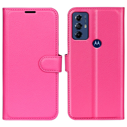 For Motorola Moto G Play (2023) 4G Wallet Cell Phone Cover Litchi Texture PU Leather Stand Full Protection Flip Anti-scratch Phone Case