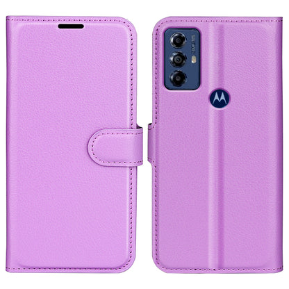 For Motorola Moto G Play (2023) 4G Wallet Cell Phone Cover Litchi Texture PU Leather Stand Full Protection Flip Anti-scratch Phone Case