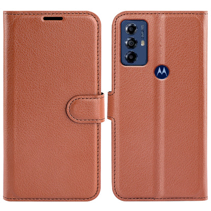 For Motorola Moto G Play (2023) 4G Wallet Cell Phone Cover Litchi Texture PU Leather Stand Full Protection Flip Anti-scratch Phone Case