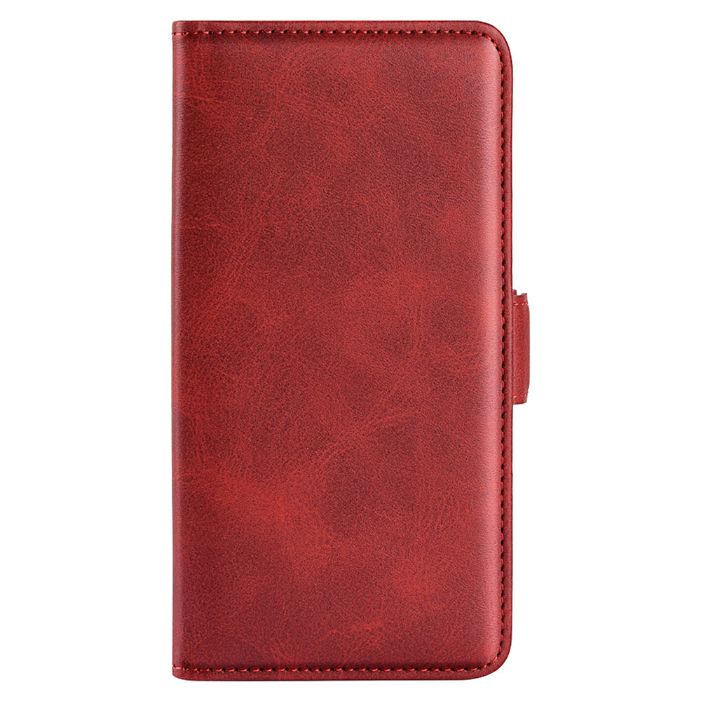 For vivo X90 5G Cell Phone Cover PU Leather Dual Magnetic Clasp Calf Texture Case Foldable Stand Wallet