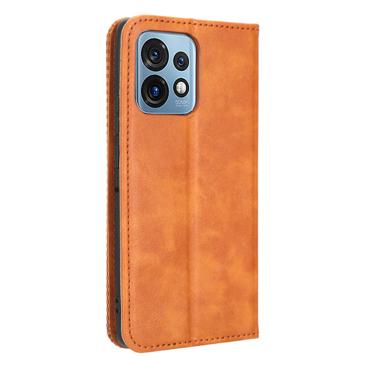 Drop-proof Phone Cover For Motorola Moto X40 5G / Edge 40 Pro 5G / Edge+ (2023) Magnetic Auto Closing Imprinted Pattern Retro Texture PU Leather Flip Wallet Stand Phone Case