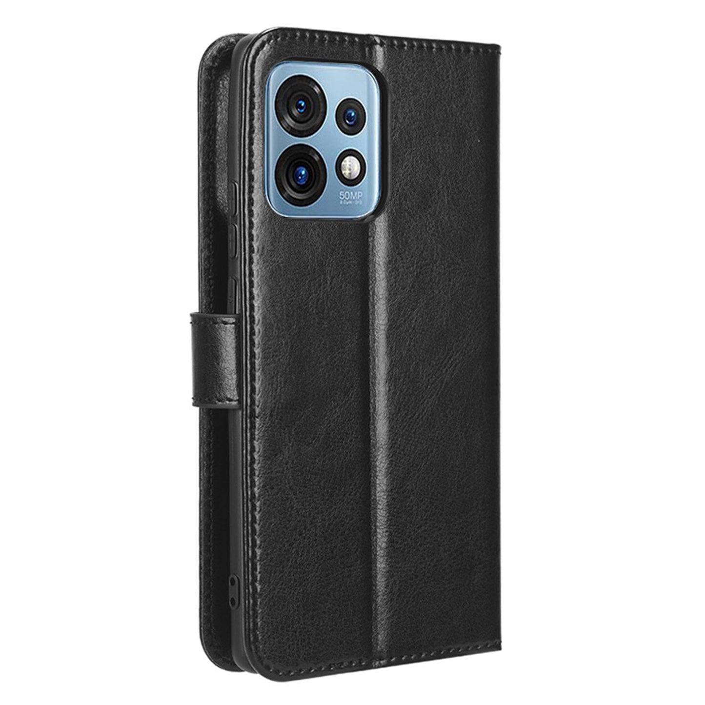 Phone Cover For Motorola Moto X40 5G / Edge 40 Pro 5G Crazy Horse Texture Magnetic Flip Wallet Stand Scrach-resistant PU Leather Phone Case with Strap