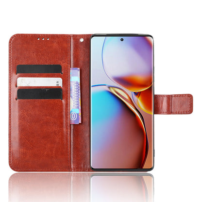 Phone Cover For Motorola Moto X40 5G / Edge 40 Pro 5G Crazy Horse Texture Magnetic Flip Wallet Stand Scrach-resistant PU Leather Phone Case with Strap