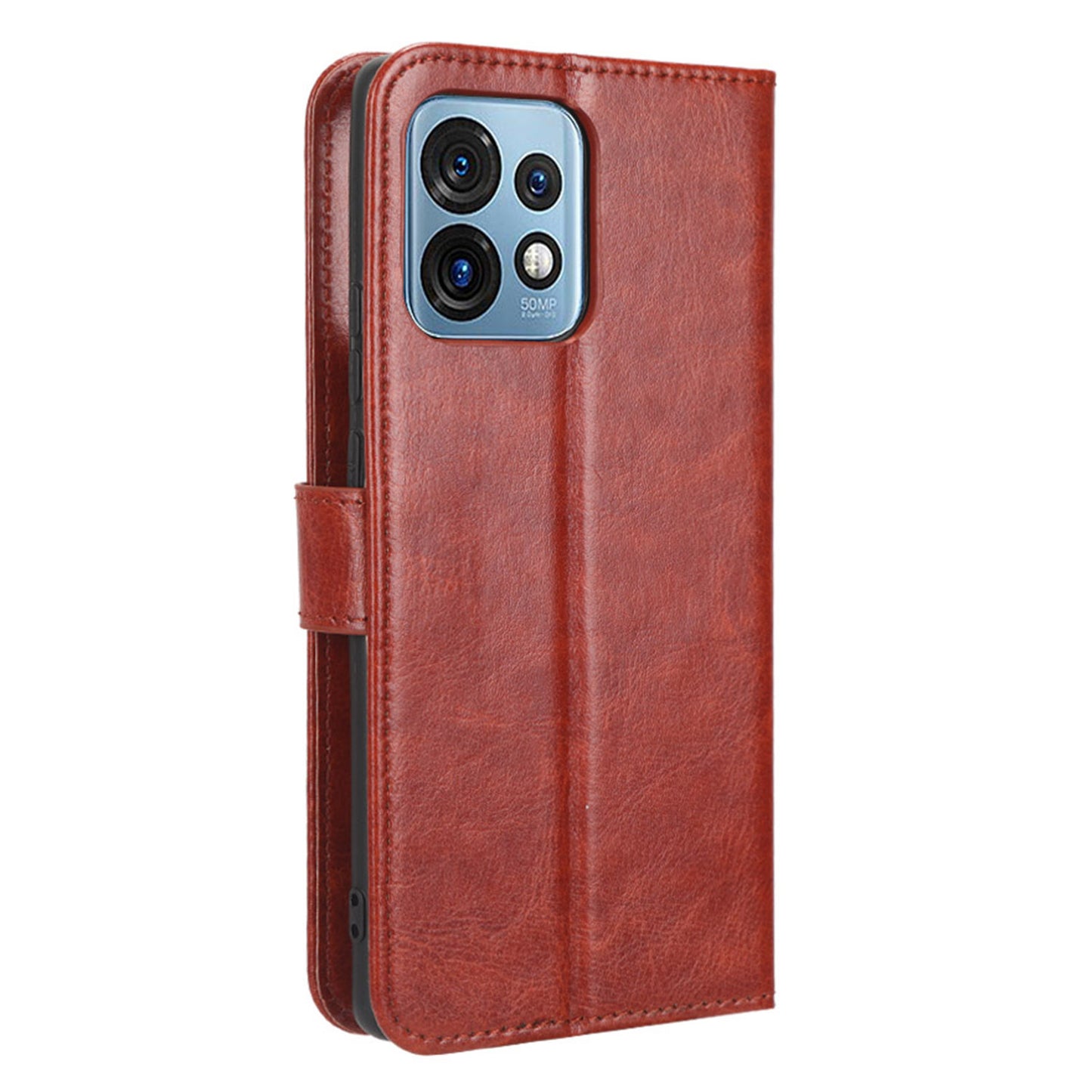 Phone Cover For Motorola Moto X40 5G / Edge 40 Pro 5G Crazy Horse Texture Magnetic Flip Wallet Stand Scrach-resistant PU Leather Phone Case with Strap