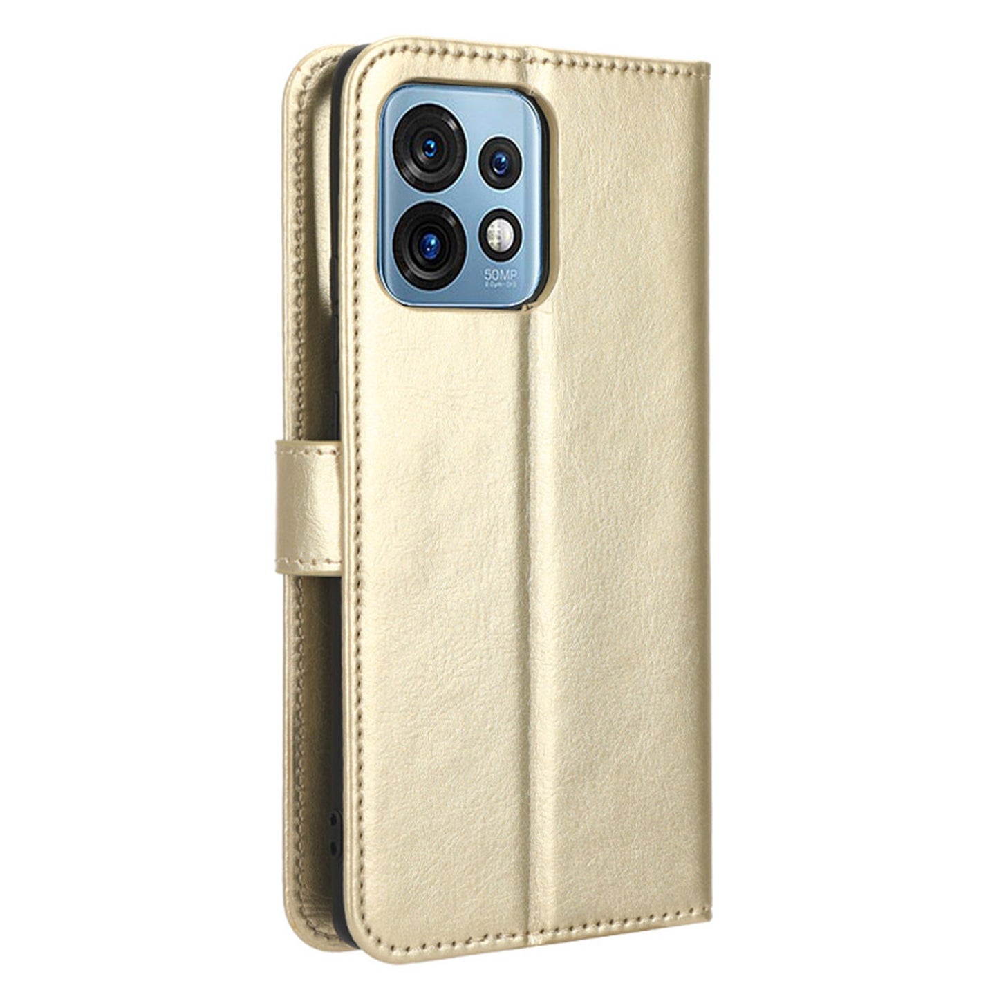 Phone Cover For Motorola Moto X40 5G / Edge 40 Pro 5G Crazy Horse Texture Magnetic Flip Wallet Stand Scrach-resistant PU Leather Phone Case with Strap