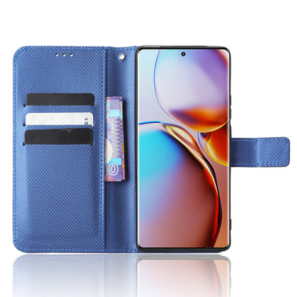 Shockproof Phone Cover for Motorola Moto X40 5G / Edge 40 Pro 5G / Edge+ (2023) Magnetic Clasp Diamond Texture PU Leather Stand Wallet Anti-scratch Phone Case Card Holder