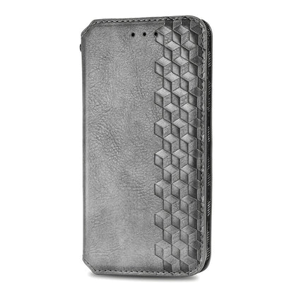 Shockproof PU Leather Phone Cover For Motorola Moto G72 4G, Magnetic Absorption Rhombus Imprinted Wallet Case Stand