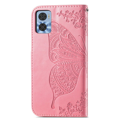 For Motorola Moto E22 4G / Moto E22i 4G Imprinted Butterfly Pattern PU Leather Phone Case Stand Book Design Wallet Flip Magnetic Cover