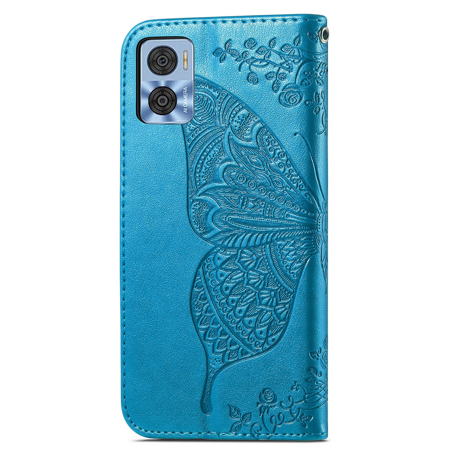 For Motorola Moto E22 4G / Moto E22i 4G Imprinted Butterfly Pattern PU Leather Phone Case Stand Book Design Wallet Flip Magnetic Cover