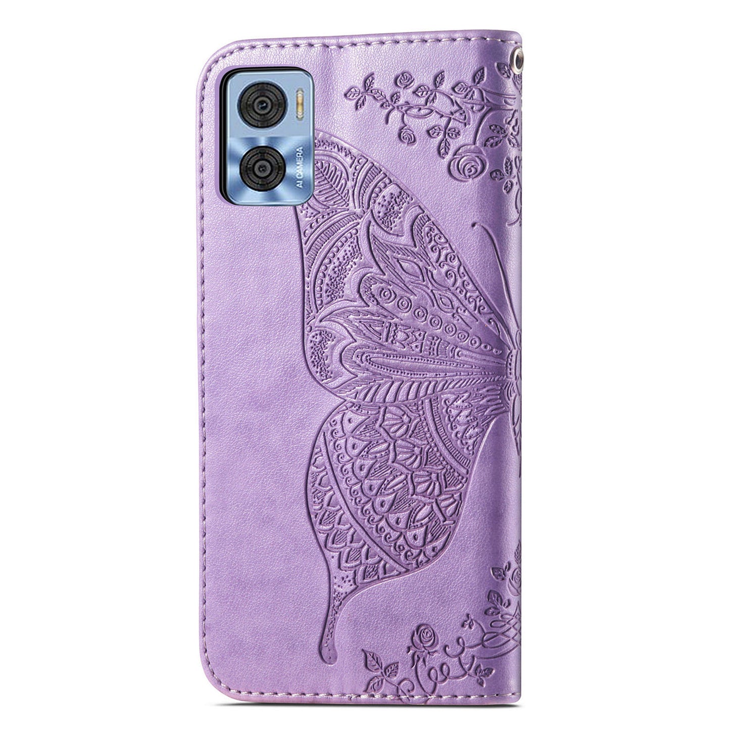 For Motorola Moto E22 4G / Moto E22i 4G Imprinted Butterfly Pattern PU Leather Phone Case Stand Book Design Wallet Flip Magnetic Cover