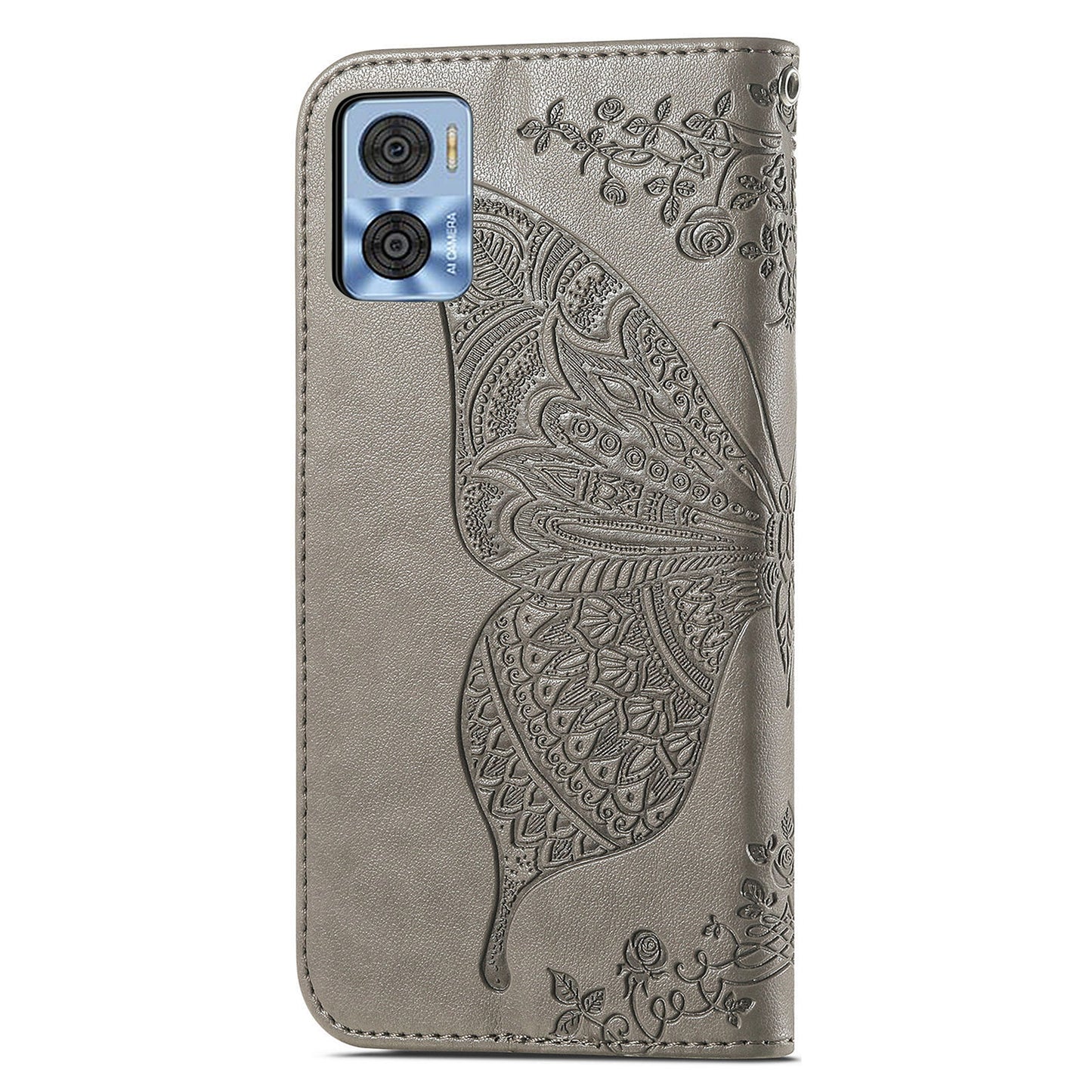 For Motorola Moto E22 4G / Moto E22i 4G Imprinted Butterfly Pattern PU Leather Phone Case Stand Book Design Wallet Flip Magnetic Cover