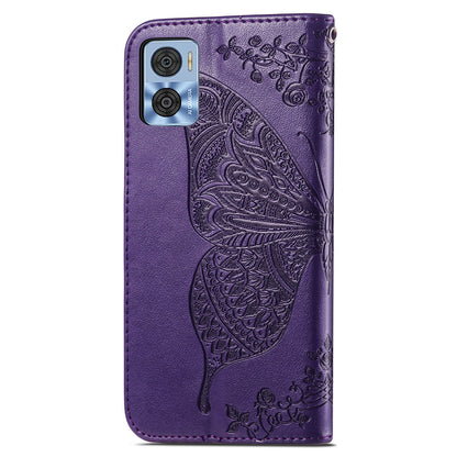 For Motorola Moto E22 4G / Moto E22i 4G Imprinted Butterfly Pattern PU Leather Phone Case Stand Book Design Wallet Flip Magnetic Cover